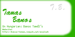 tamas banos business card